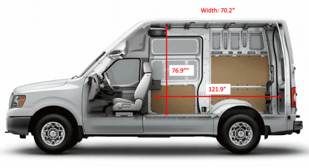 Nissan NV VanLife dimension information