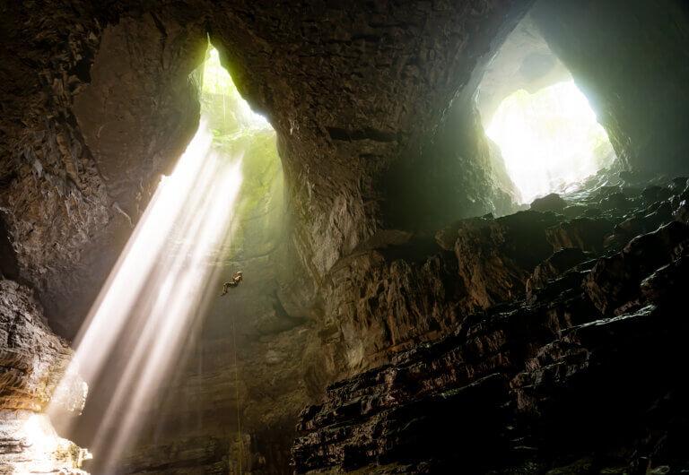Stephen's Gap Cave with Light Rays