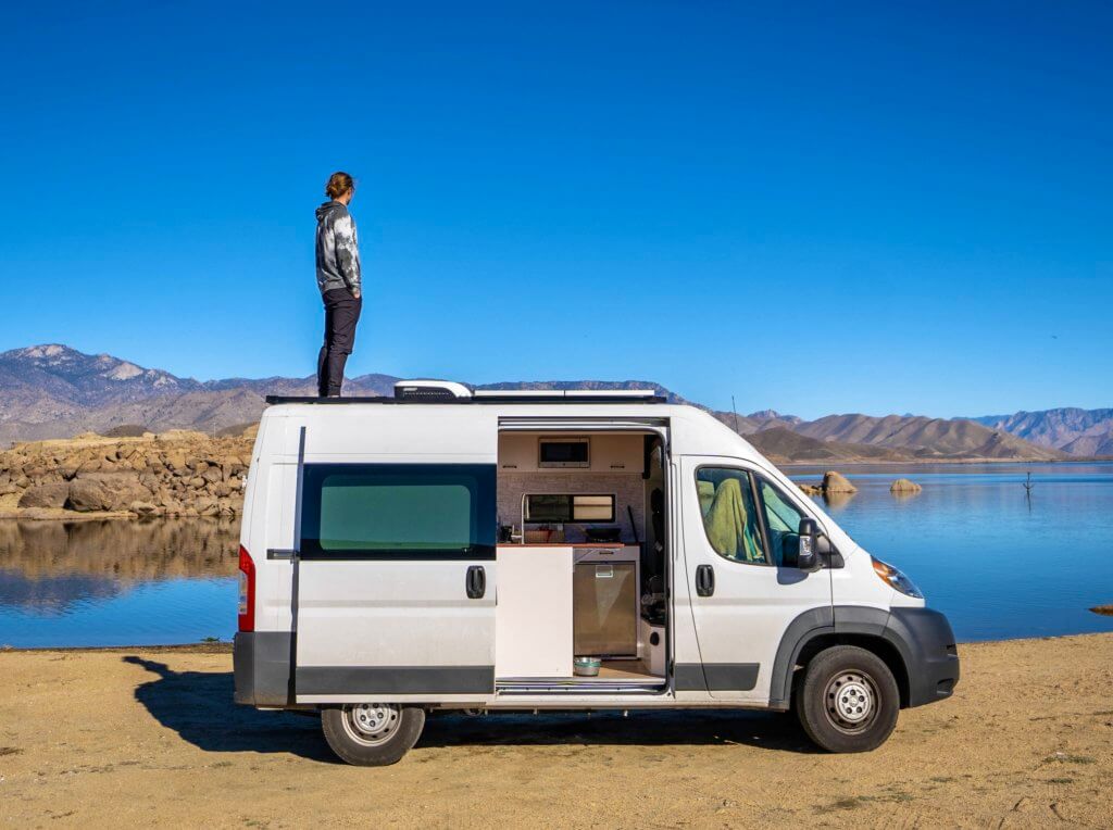 Van parked by the Lake, VanLife