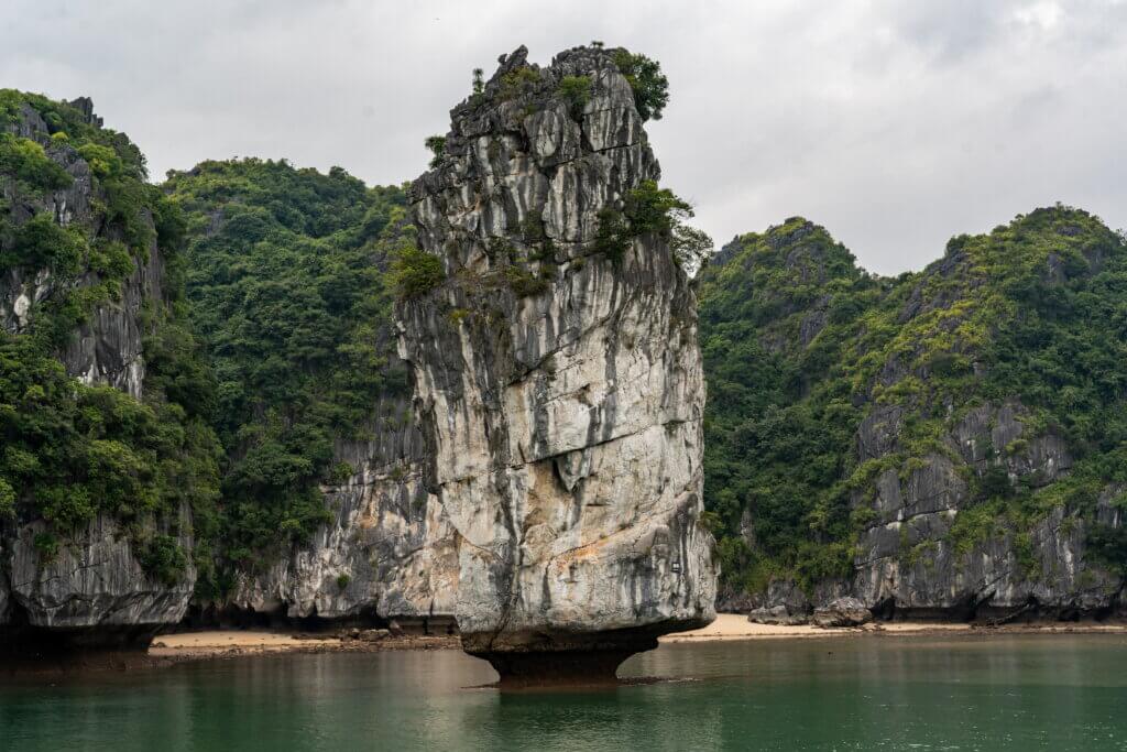 Limestone karst feature in Halong Bay