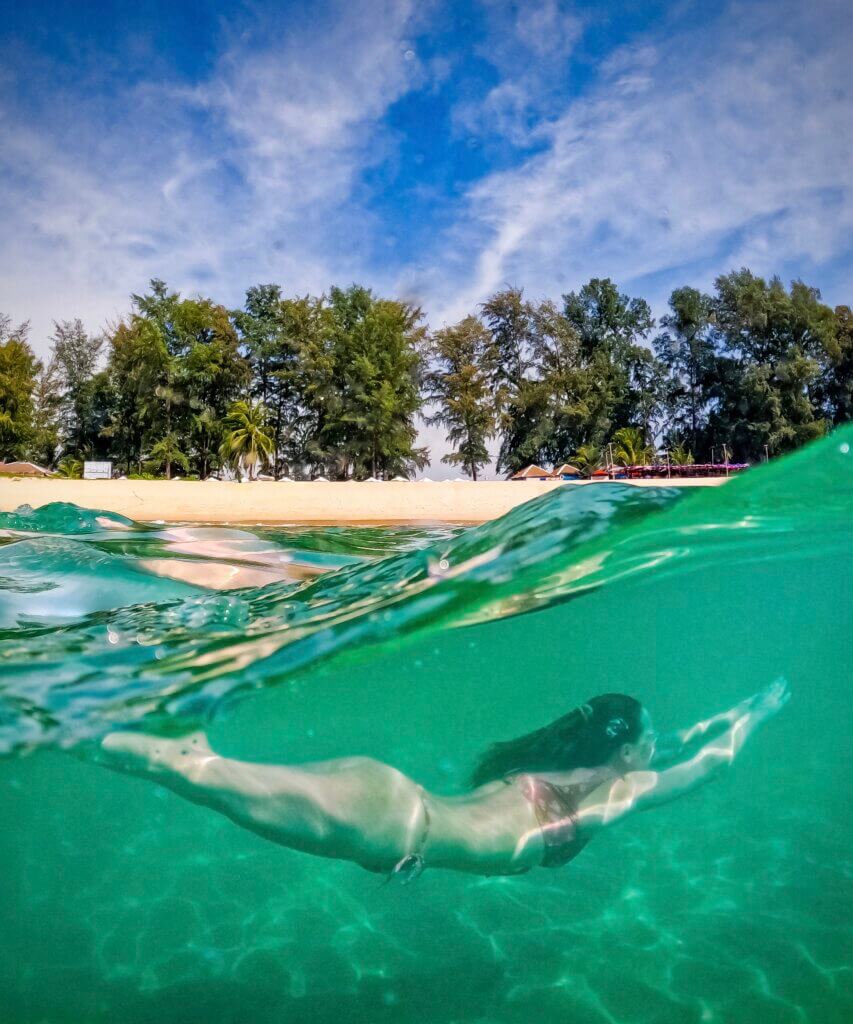 Swimming in Phuket, Thailand