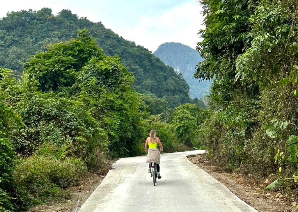 Biking on Cat Ba Island in Lan Ha Bay