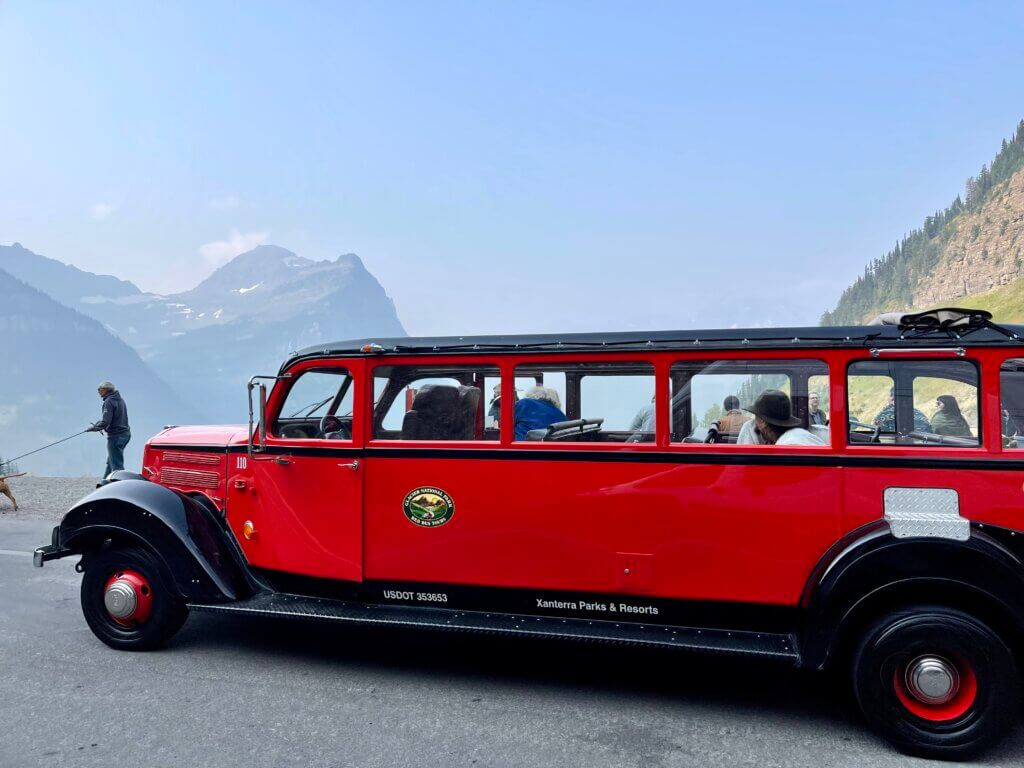 Red Bus Tour on the Going to the Sun Road