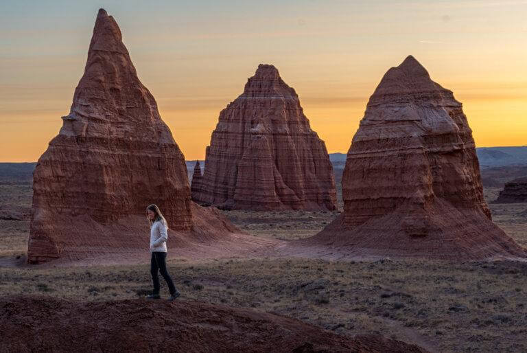 Temple of the Sun and Temple of the Moon at Sunrise, Utah Road Trip